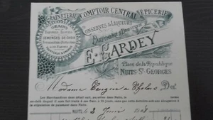 75 PARIS BELLE ENTETE GRAINETERIE COMPTOIR CENTRAL EPICERIE JANVIER 1908 - Imagen 1 de 2