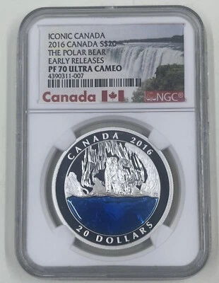 2016 Canada S$20 NGC PF70 Ultra Cameo The Polar Bear Iconic Canada - Image 1 of 4