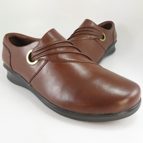 Mocassini eleganti Clarks WISH TRANCE donna taglia 8 5W pelle marrone slip on ballerine