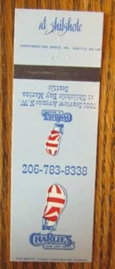SEATTLE, WASHINGTON: CHARLIE'S BAR & GRILL MATCHBOOK MATCHCOVER -E - Picture 1 of 1