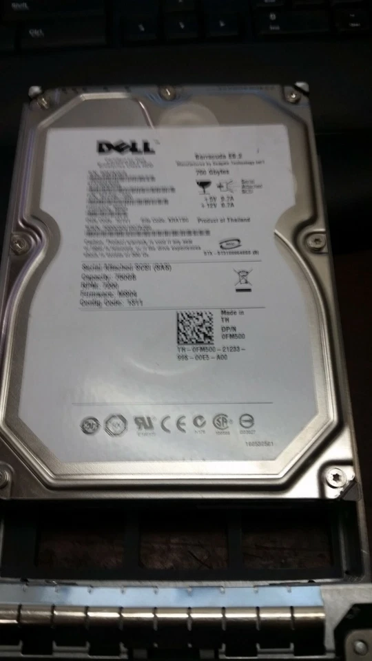 Dell FM500 750GB 7.2K SAS 3.5" Server Hard Drive with Tray - Image 1 of 1