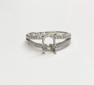 14K WHITE GOLD 4 PRONG RING MOUNTING DIAMONDS 0.28CTW 7US - Bild 1 von 3
