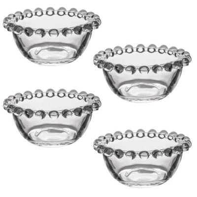 4x Small Glass Serving Bowls Mini Dip Dessert Dish Bella Perle Alfresco Dining