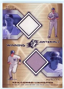 2002 Upper Deck SPX Combo Uniforms David Wells Jorge Posada Game Worn Materials - Picture 1 of 2