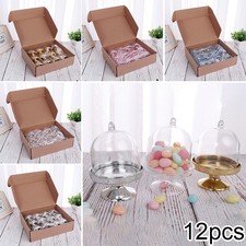 12Pcs Mini Cake Cupcake Box Clear Candy Cake Holder Stand Wedding Party Supplies
