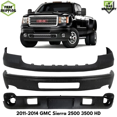Front Bumper Primed & Bumper Cover Kit For 2011-2014 GMC Sierra 2500 HD 3500 HD Foto 1 de 4