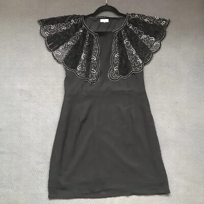 Vestido Azul Vainilla LBD Pequeño Negro Cuentas Lentejuelas Vintage Vibes Años 20 S M Foto 1 de 4