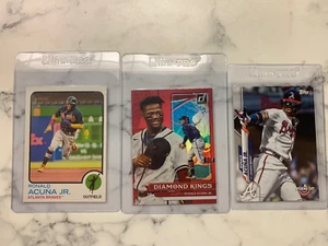 Ronald Acuna Jr. Card Lot (3) - Topps, Donruss, Heritage - Braves MVP Star - Picture 1 of 2