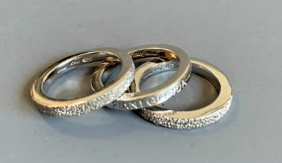 PIANEGONDA Itália Designer Prata Esterlina 3 Peças Conjunto de Anel Empilhável 9 -9,5 - Imagem 1 de 4