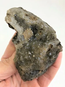 Genuine NY Herkimer Diamond Quartz Crystal Cluster Druze on Matrix - Picture 1 of 10