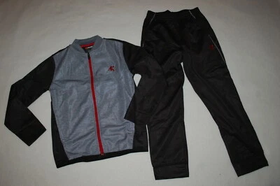 Chicos 2 PIEZAS Traje de Pista CHAQUETA GRIS Y NEGRA Cremallera Frontal PANTALONES DEPORTIVOS Bolsillos M L XL Foto 1 de 2