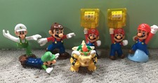 Nintendo Super Mario Brothers, Luigi, Bowser, 7 Piece Lot Toys McDonalds and pvc