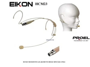 EIKON PROEL HCM23 MICROFONO ARCHETTO MINI XLR 4 poli RADIOMICROFONO BEIGE CARNE - Foto 1 di 1