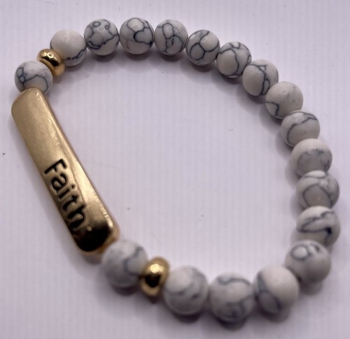 VALENTINO Bracciale Elastico Dichiarazione FEDE Design Marmo Braccialetto Perline