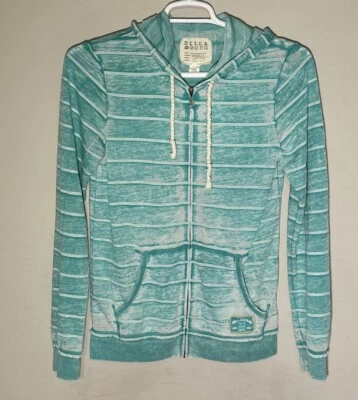 Billabong Green Tie Dye Womens Stretchy Sweatshirt Hoodie Size Large Full Zip - Image 1 of 4
