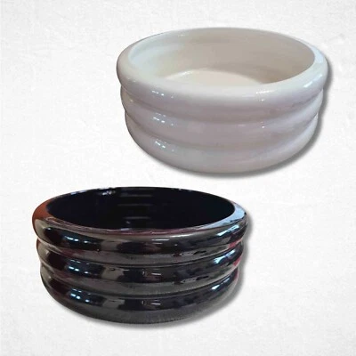 Large Ceramic Dog Bowl Bubble Black or White Minimalist Elegance - Image 1 of 4