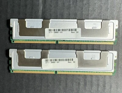 Sun X6382A 8GB Kit 2x 371-3069 4GB 240p PC2-5300 2R FB DIMMs Sun Fire X4150 - Image 1 of 4