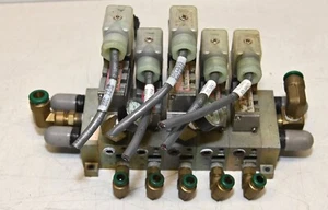 Numatics 24VDC Valve Bank 4x 031SA4004000061 1X 031SA4154000061 2X REG 2X GAGE - Picture 1 of 2
