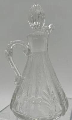 FOSTORIA Baroque Chintz Etched Oil Cruet & Stopper Beyond Beautiful 5.75” - Image 1 of 4
