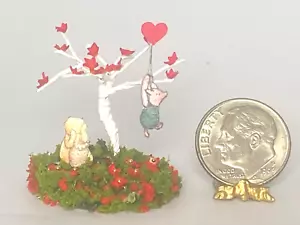 OOAK Artisan Valentine Winnie & Ferkel 1:12 Miniatur Puppenhaus signiert 2025 - Bild 1 von 15