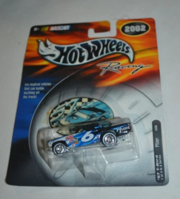 HOT WHEELS 2002 RACING NASCAR 1/4 - '57 T-BIRD  # 6 BLACK PFIZER HAS REAL RIDERS - Image 1 of 4
