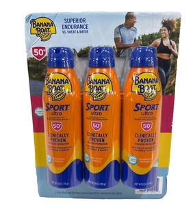 Banana Boat Sport Ultra SPF 50 Sunscreen, 6 Oz Each, (3 PACK), EXP: 11/2025 - Picture 1 of 2