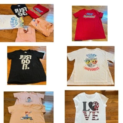 Nike Old Nay Girls Just Tees Shirt 10-12 Black Red White Lot of 6 School Casual - Image 1 of 4