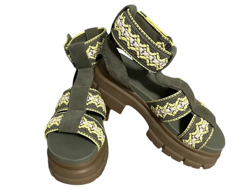 NUOVO UGG Ashton Heritage cinturino oliva alla caviglia plateau donna 8