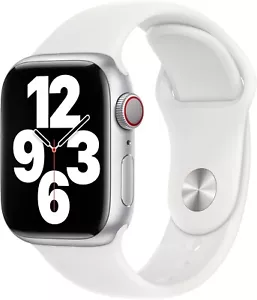 Oryginalny OEM Apple Watch 45mm M / L Series 5 6 7 8 9 SE Pasek sportowy Biały - Zdjęcie 1 z 2