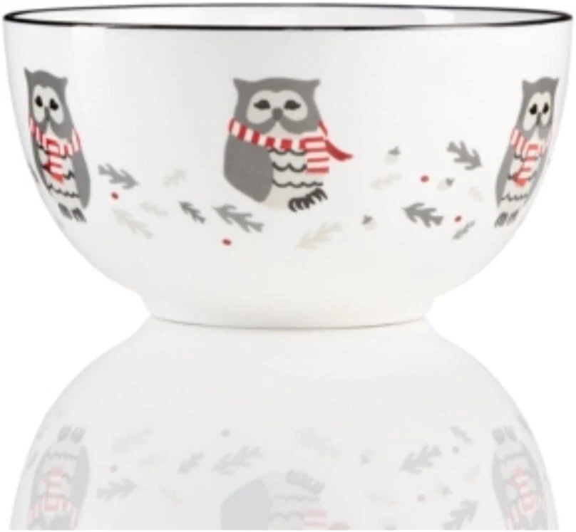 Colección Martha Stewart Cachorros y Cuadros Navidad Búho Cereal Cuencos Juego de 4 ¡NUEVO! Foto 1 de 1