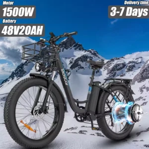 Ridstar MN-26 150OW Electric Bicycle 48V 20AH 26" Fat Tire Mountain Snow Ebike - Picture 1 of 14