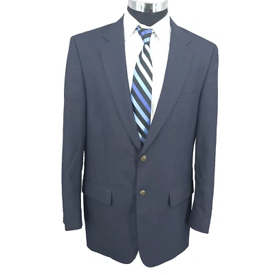 Abrigo deportivo Saddlebred para hombre 40L azul marino mezcla de lana chaqueta blazer 2 botones Foto 1 de 4