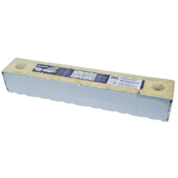 Lana de roca Grodan Delta 10 4"x4"x4" - con tira de agujeros - 6 piezas Foto 1 de 1