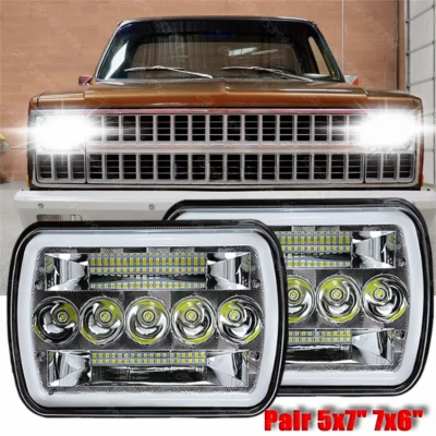 Faro LED alto/bajo DRL apto para Chevrolet C10 C20 C30 1981-86 7x6" Foto 1 de 4