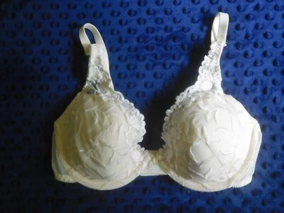 WONDERBRA Ivory Extravagance Embroidered Convertible Underwire Bra #7515 Sz 34D - Image 1 of 3