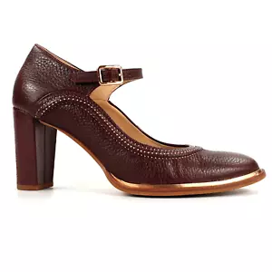 Clarks Mary Jane Tacones Rojo Marrón Cuero Reino Unido Talla 5 - Imagen 1 de 12