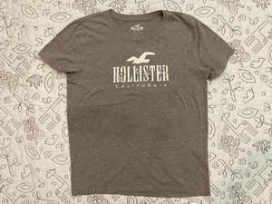 Hollister Girls Embroidered Graphic Tee Grey M - Picture 1 of 2