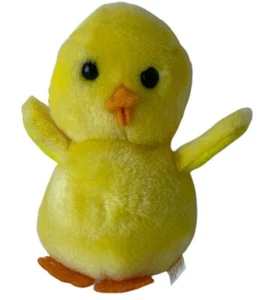 Juguete de peluche para bebé pollito amarillo primavera de Pascua vintage animal de peluche 5" Corea - Imagen 1 de 7