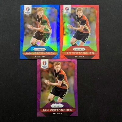 Lot 2016 Prizm UEFA Euro Jan Vertonghen Blue Red Purple /99/149/249 Belgium 5166 - Image 1 of 2