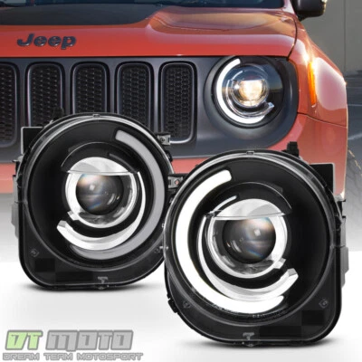 Faros proyectores monoojos tubo LED DRL negro Jeep Renegade 2015-2018 Foto 1 de 4