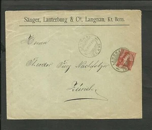 SCHWEIZ 1907 PTAL.GANZSACHEN LANGNAU GESTEMPELT,ZEICHNUNGSMARKE SEHR VERSCHOBEN - Bild 1 von 1