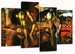 Salvador Dali Metamorphosis of Narcissus ,set of 4 mounted split canvas prints - Picture 1 of 6