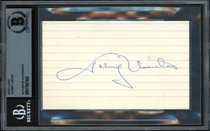 Johnny Unitas Autographed 3x5 Index Card Baltimore Colts Beckett BAS #17607402 - Picture 1 of 2