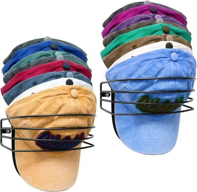 Organizador de sombreros para gorras de béisbol, paquete de 2 sombreros de metal negro estante gorra de pelota almacenamiento... Foto 1 de 4