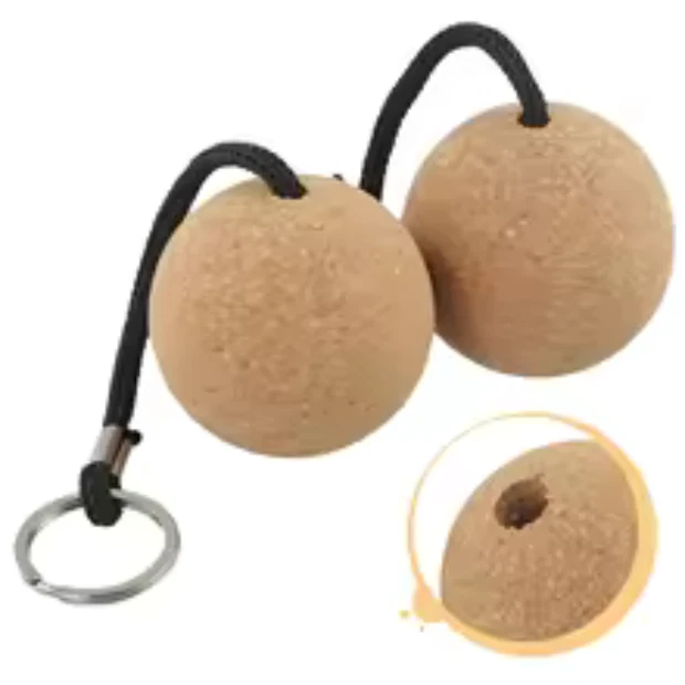 2Pcs 50mm Floating Cork Ball Key Ring Sailing Boat Float Buoyant Rope Kayak - Image 1 of 4