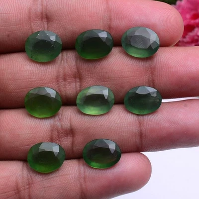8 Pcs Natural Serpentine 12mm-13mm Untreated Oval Cut Dazzling Loose Gemstones - Image 1 of 4