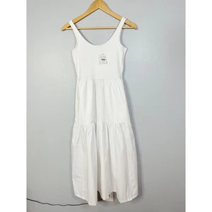 J.Crew Tiered knit mixy midi dress PXS White NWT - Picture 1 of 8