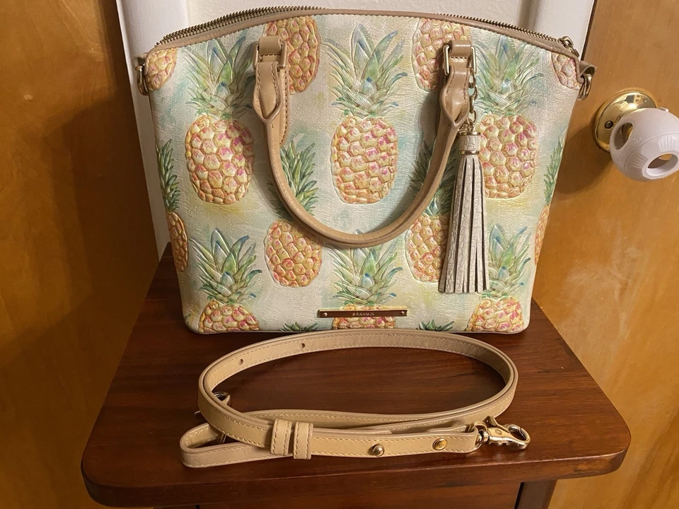 Bolso Bandolera Brahmin Duxbury Pompano Piña Cuero Repujado Cartera Foto 1 de 4