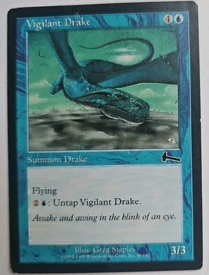 MTG Magic The Gathering Card Vigilant Drake Summon Drake Blue Urza's Legacy  - Image 1 of 3