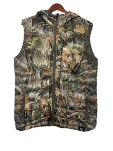 True Timber Men's Medium Sleeveless Camo Hoodie Puffer Vest Full Zip - Picture 1 of 6